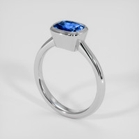3.40 Ct. Blue Sapphire Ring, 14K White Gold 2
