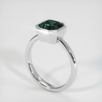 3.01 Ct. Green Sapphire Ring, 14K White Gold 2