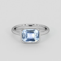 2.99 Ct. Blue Sapphire Ring, 18K White Gold 1