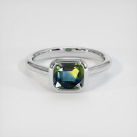 2.05 Ct. Bi Color Sapphire Ring, 18K White Gold 1
