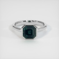 3.01 Ct. Green Sapphire Ring, 18K White Gold 1