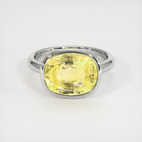5.46 Ct. Yellow Sapphire Ring, 18K White Gold 1