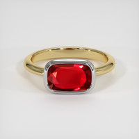 2.01 Ct. Ruby Ring, 14K White & Yellow 1