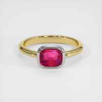 1.23 Ct. Ruby Ring, 14K White & Yellow 1