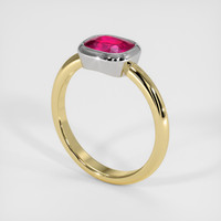 1.23 Ct. Ruby Ring, 14K White & Yellow 2