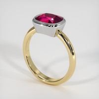 3.03 Ct. Ruby Ring, 14K White & Yellow 2