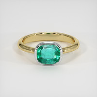 1.55 Ct. Emerald Ring, 18K White & Yellow 1