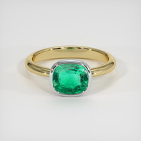 1.82 Ct. Emerald Ring, 18K White & Yellow 1