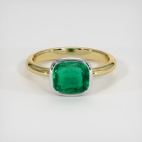 1.89 Ct. Emerald Ring, 18K White & Yellow 1