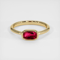 1.01 Ct. Pinkish Red Ruby Ring, 10K Yellow Gold 1