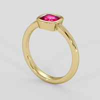1.02 Ct. Pinkish Red Ruby Ring, 10K Yellow Gold 2
