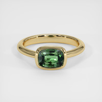0.88 Ct. Green Sapphire Ring, 10K Yellow Gold 1