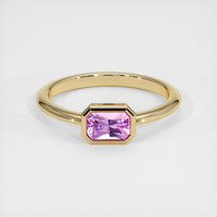 0.70 Ct. Pink Sapphire Ring, 14K Yellow Gold 1