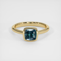 1.69 Ct. Greenish Blue Sapphire Ring, 14K Yellow Gold 1