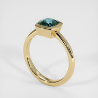 1.69 Ct. Greenish Blue Sapphire Ring, 14K Yellow Gold 2