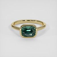 3.10 Ct. Bluish Green Sapphire Ring, 14K Yellow Gold 1