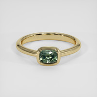 0.67 Ct. Green Sapphire Ring, 14K Yellow Gold 1