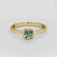 0.75 Ct. Bluish Green Sapphire Ring, 14K Yellow Gold 1