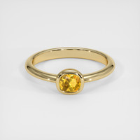 0.57 Ct. Orangish Yellow Sapphire Ring, 14K Yellow Gold 1