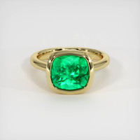 3.45 Ct. Emerald  Ring - 18K Yellow Gold