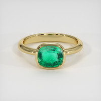 1.82 Ct. Emerald Ring, 18K Yellow Gold 1