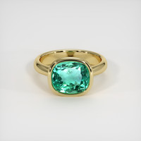 4.09 Ct. Emerald Ring, 18K Yellow Gold 1