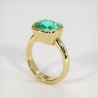 4.09 Ct. Emerald Ring, 18K Yellow Gold 2