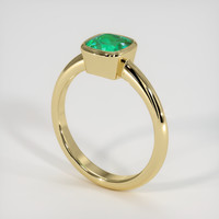 0.97 Ct. Emerald Ring, 18K Yellow Gold 2