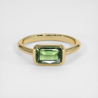 1.52 Ct. Green Sapphire Ring, 18K Yellow Gold 1