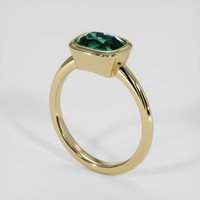 3.10 Ct. Bluish Green Sapphire Ring, 18K Yellow Gold 2
