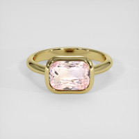 3.06 Ct. Peach Sapphire Ring, 18K Yellow Gold 1