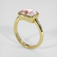 3.06 Ct. Peach Sapphire Ring, 18K Yellow Gold 2