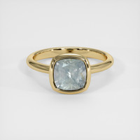 2.00 Ct. Greenish Blue Sapphire Ring, 18K Yellow Gold 1