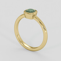 0.75 Ct. Bluish Green Sapphire Ring, 18K Yellow Gold 2