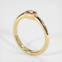0.24 Ct. Peach Sapphire Ring, 18K Yellow Gold 2