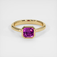 1.57 Ct. Pinkish Purple Sapphire Ring, 18K Yellow Gold 1