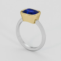 4.06 Ct. Blue Sapphire Ring, 14K Yellow & White 2
