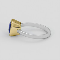 4.06 Ct. Blue Sapphire Ring, 14K Yellow & White 4