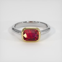 2.03 Ct. Ruby Ring, 14K Yellow & White 1