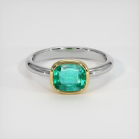 1.55 Ct. Emerald Ring, 18K Yellow & White 1