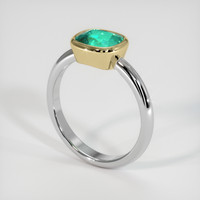 1.55 Ct. Emerald Ring, 18K Yellow & White 2