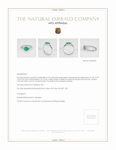 Vedic Emerald Ring 0.78 Ct., Platinum 950 Appraisal