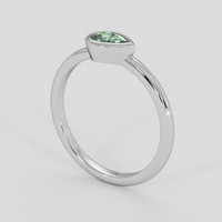 0.55 Ct. Green Sapphire Ring, Silver 2