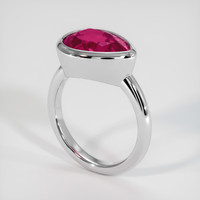 4.60 Ct. Pinkish Red Rubellite Tourmaline Ring, 10K White Gold 2