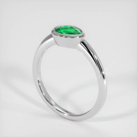 0.59 Ct. Emerald Ring, 18K White Gold 2