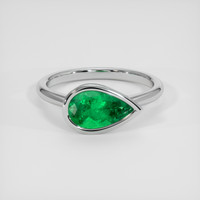 1.65 Ct. Emerald Ring, 18K White Gold 1