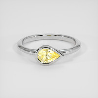 0.73 Ct. Yellow Sapphire Ring, 18K White Gold 1