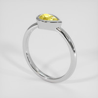 0.73 Ct. Yellow Sapphire Ring, 18K White Gold 2