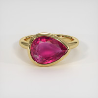 4.60 Ct. Pinkish Red Rubellite Tourmaline Ring, 10K Yellow Gold 1