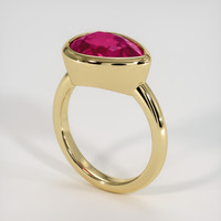 4.60 Ct. Pinkish Red Rubellite Tourmaline Ring, 10K Yellow Gold 2